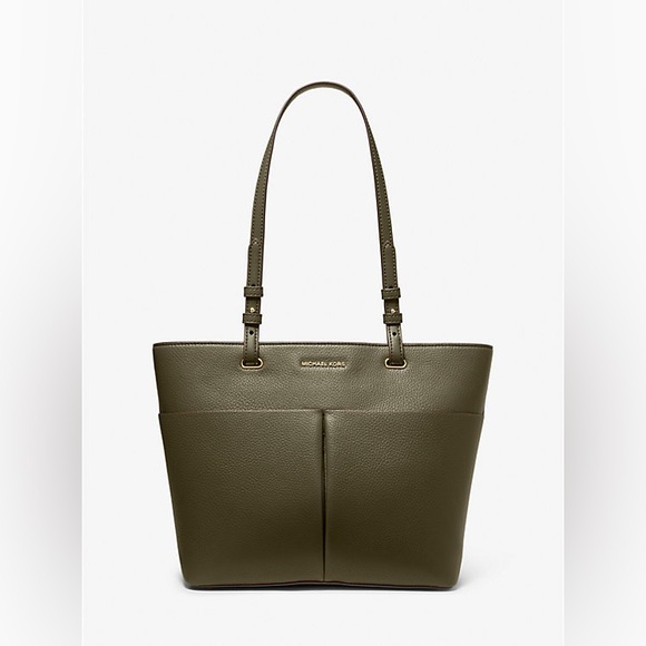 Michael Kors Handbags - 🫒 Michael Kors Bedford Medium Faux Leather Tote Bag Top Zip in Olive Green 🫒